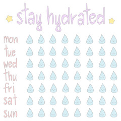 cute vector stay hydrated printable planner

