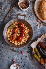 Real and typical country mediterranean food concept.