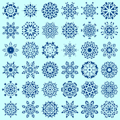 Big set of snowflakes