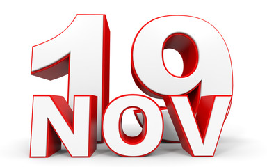 November 19. 3d text on white background.