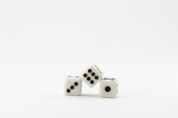 Dice house on a white background