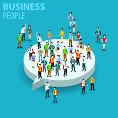 Flat business people vector illustration, creative team