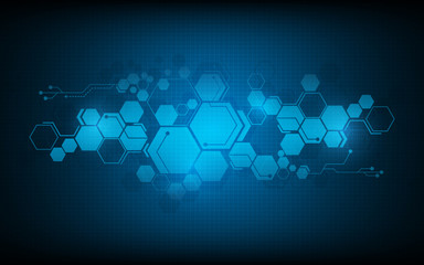 abstract hexagon pattern tech sci fi design background innovation concept