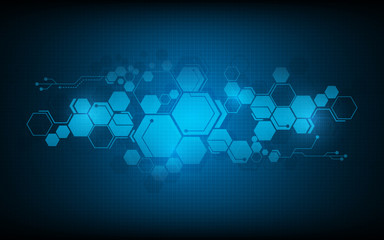abstract hexagon pattern tech sci fi design background innovation concept