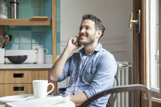 Man talking on cell phone