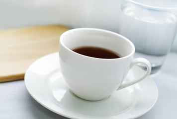 Tea cup on white background