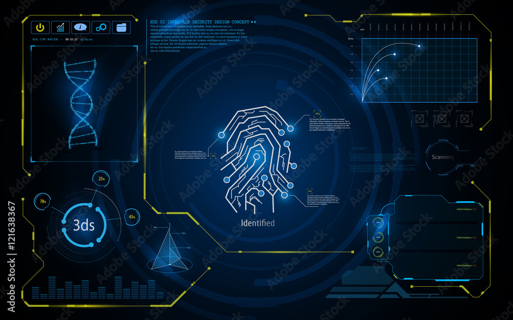 Poster hud ui interface security virtual system technology innovation screen concept background