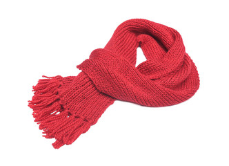 Red scarf on a white background.