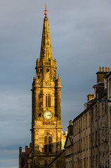 Fototapeta na wymiar Tron Kirk clock tower in Edinburgh, Scotland