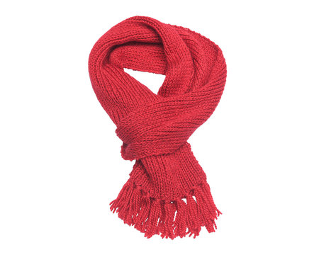 Red scarf on a white background.