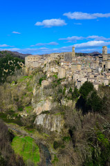 Sorano (Tuscany, Italy), is an ancient medieval hill town hanging from a tuff stone, in province of Grosseto.