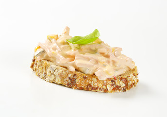Bread with ham salad spread