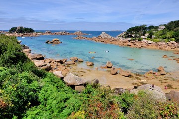 La c&ocirc;te de granit rose &agrave; Ploumanach en Bretagne