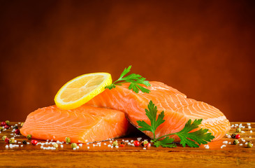 Salmon Fish Fillet with Salt and Peppercorn