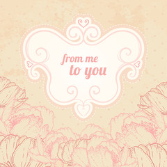 Vintage style background with flowers