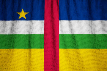 Closeup of Ruffled Central African Republic Flag, Central Africa