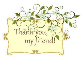 Vector illustration of Curling vines of the orchids of vanilla.