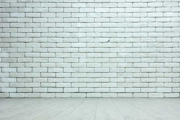 medium shot bricks wall with wood floor