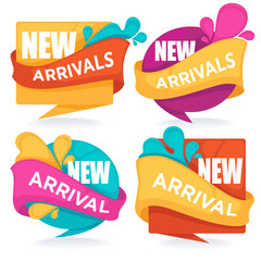 New arrivals, vector collection of bright season  tags, banners - 121641163