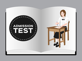 asian woman university and high school uniform in the book, Thai school uniform version 7