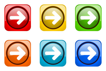 Modern web design colorful glossy vector icons