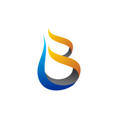 B Flame Colorful Logo