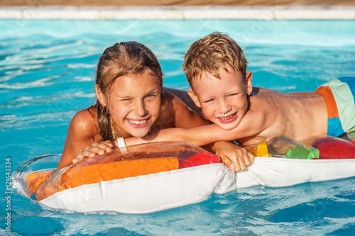 kids playing in pool