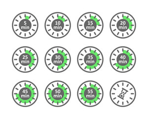 Set of icons time intervals