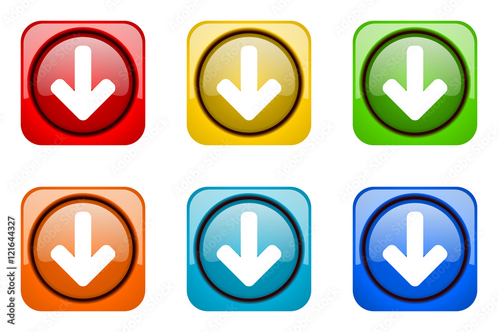 Aufkleber modern web design colorful glossy arrow vector icons
