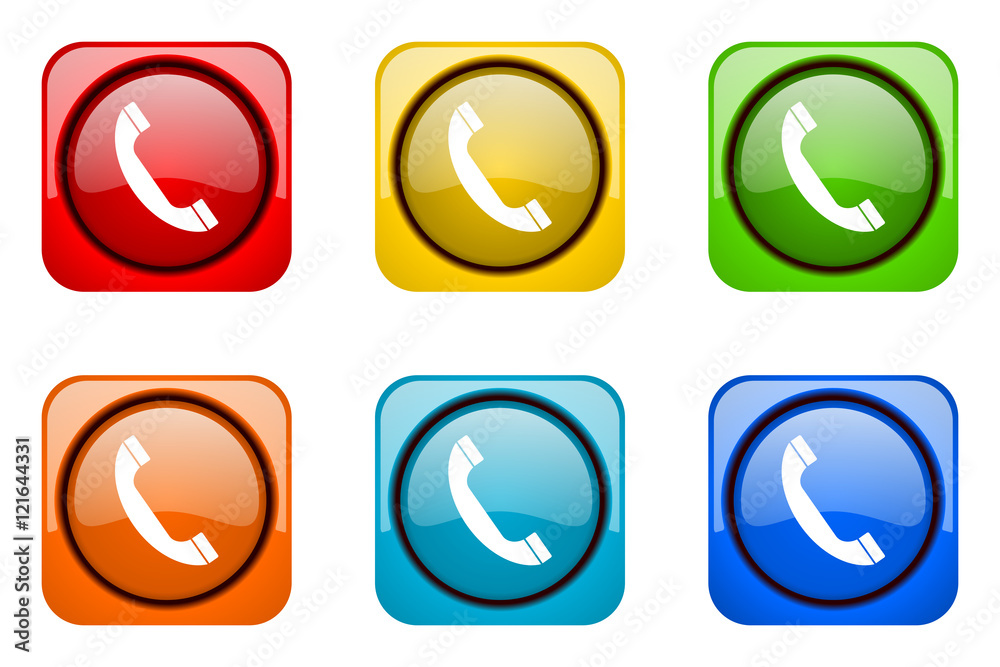 Poster modern web design colorful glossy phone vector icons