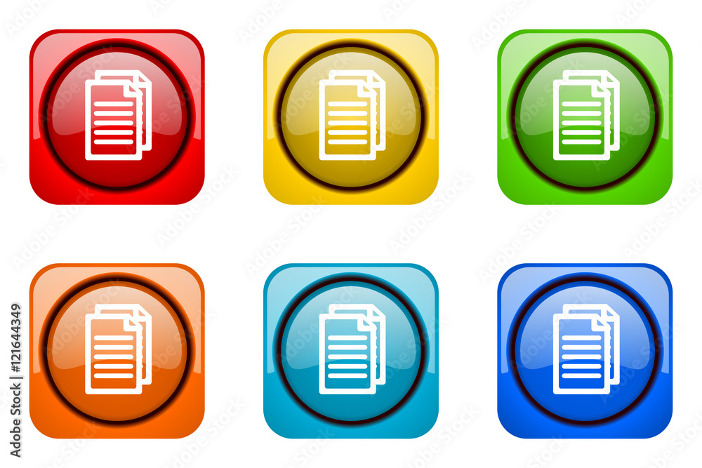 Aufkleber modern web design colorful glossy document vector icons