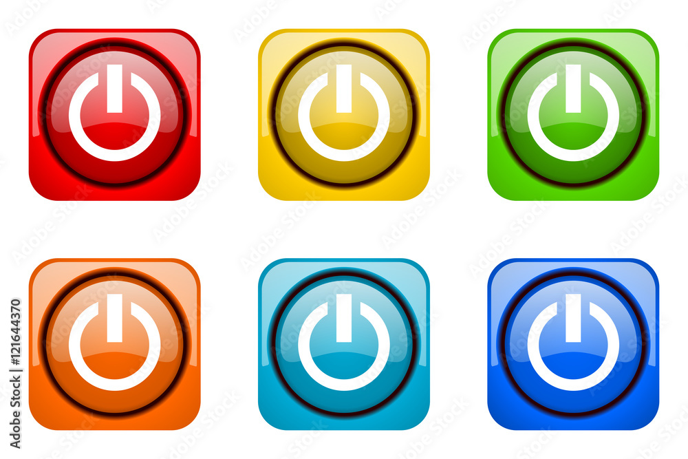 Poster Modern web design colorful glossy power vector icons 