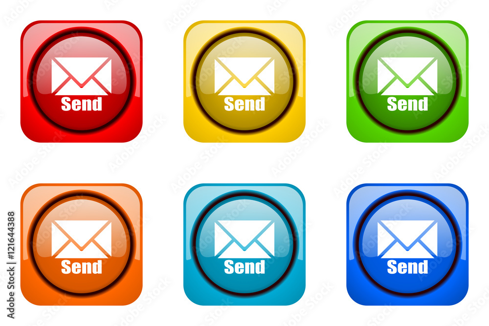 Aufkleber modern web design colorful glossy email vector icons