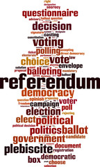 Obraz premium Referendum word cloud concept. Vector illustration