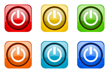 Modern web design colorful glossy power vector icons 