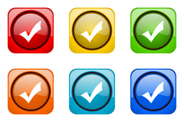 Modern web design colorful glossy mark vector icons 