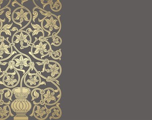 wedding card design, paisley floral pattern , India