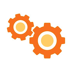 Settings symbol icon on white.