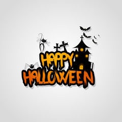 Halloween Vector Design with Happy Halloween Lettering.


