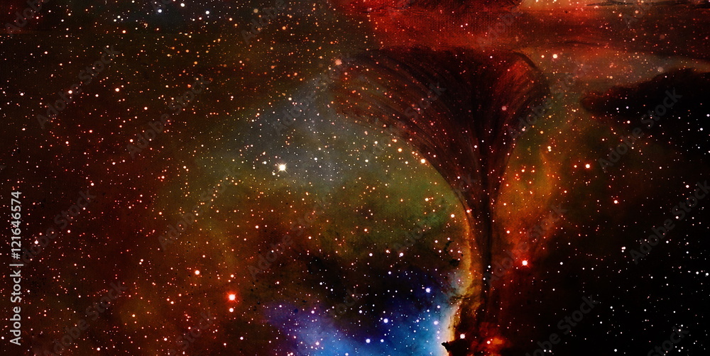 Poster Cosmos and fractal effect, computer collage. Elements of this image furnished by NASA.