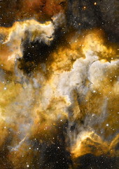 Nebula, Cosmic space and stars, blue cosmic abstract background.