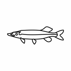 Saury icon in outline style isolated vector illustration