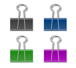 Binder clips with clipping path on white background