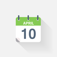 10 april calendar icon