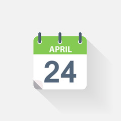24 april calendar icon