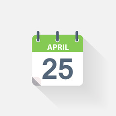 25 april calendar icon