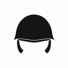 Military helmet icon in simple style isolated on white background. Uniforms symbol