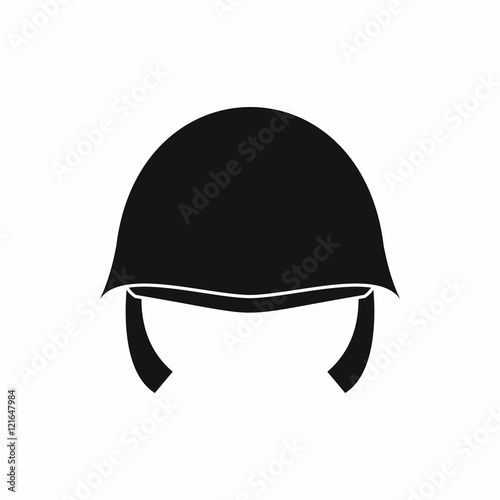 "Military helmet icon in simple style isolated on white background