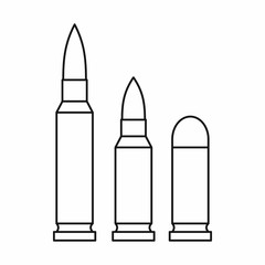 Bullets icon in outline style on a white background