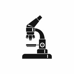 Microscope icon in simple style isolated on white background. Scientific research symbol